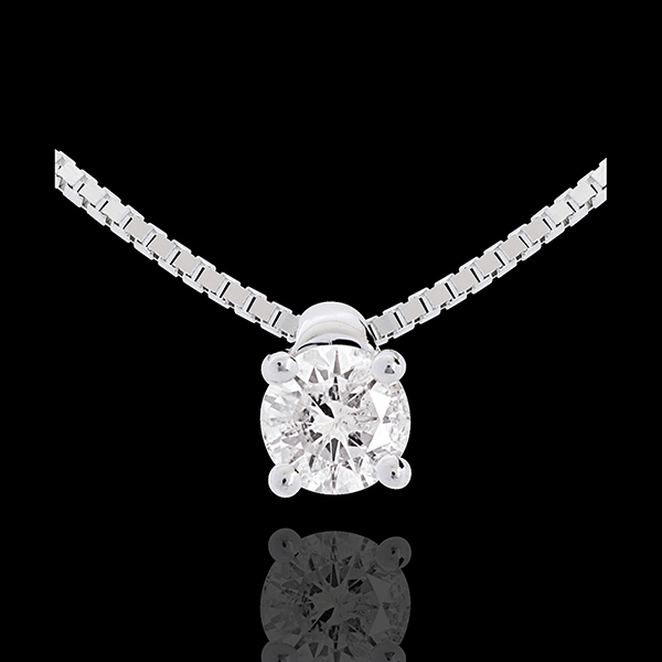 Collar Solitario oro blanco - 0.2 quilates