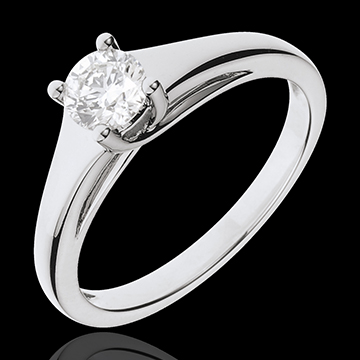 Anillo Solitario diadema oro blanco