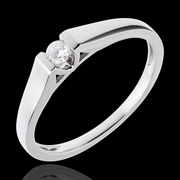 Solitario Arco - oro blanco 18 quilates y diamante