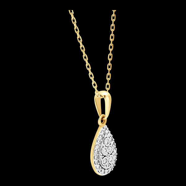 Colgante Origine - Destello Gota - oro blanco y amarillo 9 quilates y diamantes