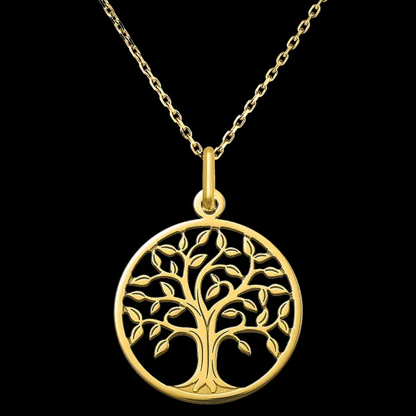 Medalla Intricada Árbol de la Vida – Oro Amarillo de 18 Quilates