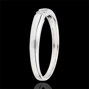 Anillo Solitario Tesoro Caramelo - oro blanco 18 quilates y diamante 0,04 quilates