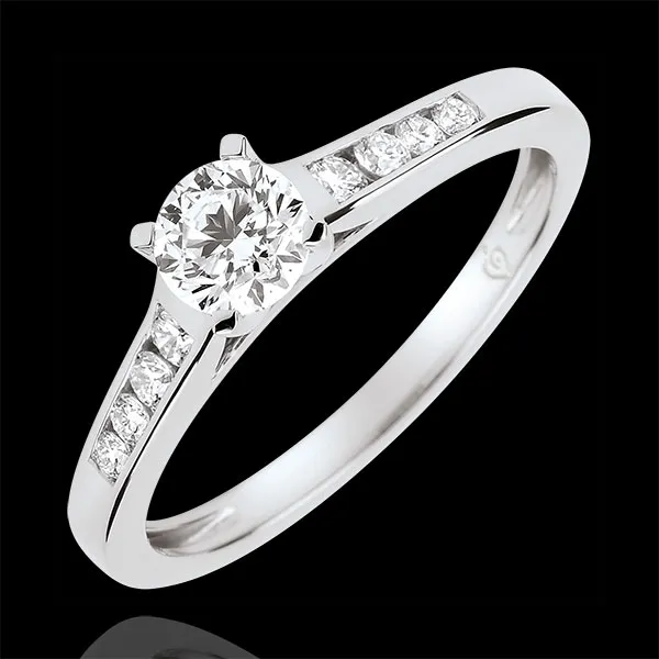 Anillo de compromiso solitario Alteza - diamante 0.4 quilates - oro blanco 18 quilates