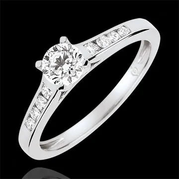Anillo de compromiso solitario Alteza - diamante 0.4 quilates - oro blanco 18 quilates