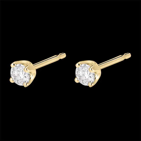 Pendientes diamantes - cortos oro amarillo - 0.3 quilates