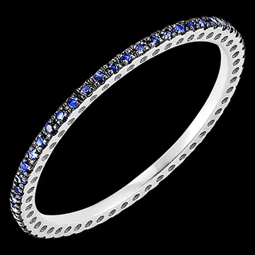 Anillo de Bodas Destello - oro blanco de 18 quilates y zafiros