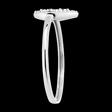 Anillo Origen - Destello Gota - oro blanco 9 quilates y diamantes