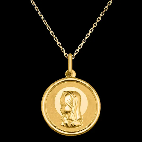 Medalla de la Virgen María – Oro Amarillo de 18 quilates