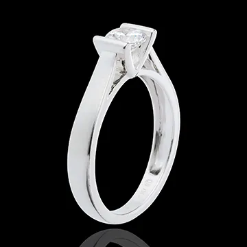 Solitario - oro blanco 18 quilates