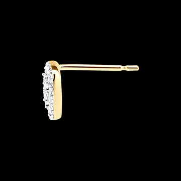 Pendientes de Presión Origen - Brillo Cuadrado - oro blanco y amarillo 18 quilates y diamantes