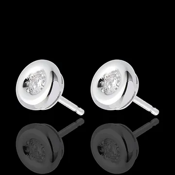 Pendientes cáliz diamantes - cortos oro blanco