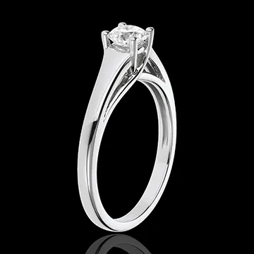 Anillo Solitario diadema oro blanco