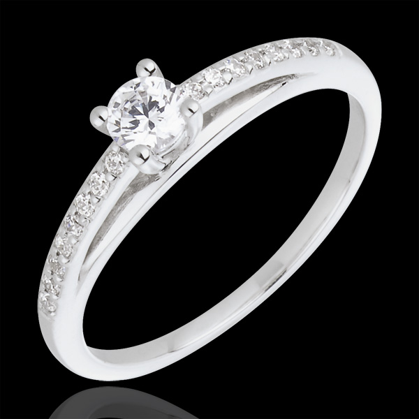 Anello di fidanzamento - Avalon - Oro bianco - 18 carati - Diamanti - 0.31 carati - Diamante centrale - 0.195 carati 