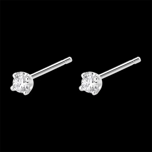 Orecchini diamanti - punto luce - Oro bianco - 18 carati - 2 Diamanti - 0.15 carati