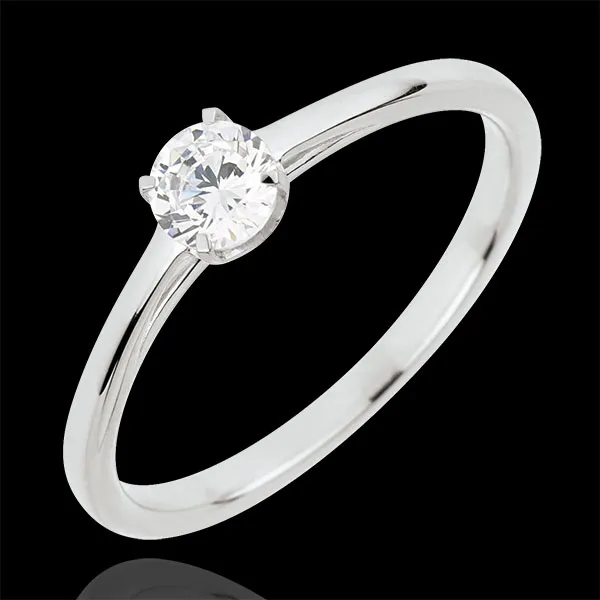 Anello Solitario Purezza preziosa - Oro bianco - 18 carati - Diamante - 0.30 carati