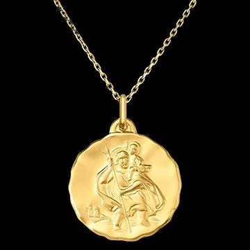 Médaille Protection de Saint Christophe – Or Jaune 18 carats