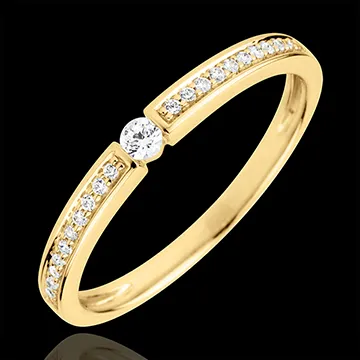 Bague Solitaire diamant Ultima - diamant 0.05 carat - or jaune 9 carats