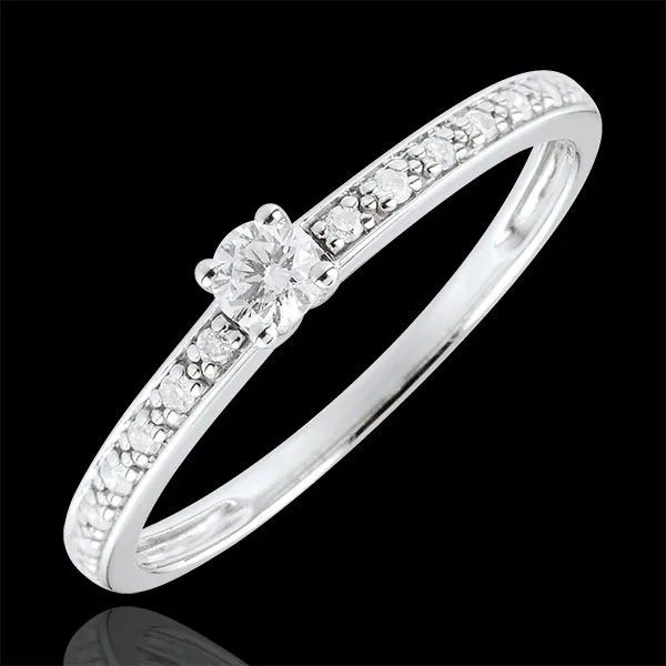 Bague de Fiançailles Or Blanc Solitaire diamant Boréale - 0.09 carat - or blanc 9 carats
