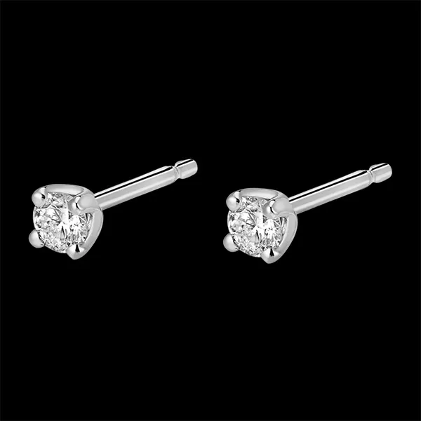 Orecchini diamanti - punto luce - Oro bianco - 18 carati - 2 Diamanti