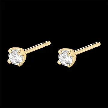 Orecchini diamanti - punto luce - Oro giallo - 18 carati - 2 Diamanti 