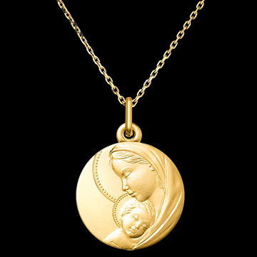 Médaille Mère et Enfant Sacré – Or Jaune 18 carats