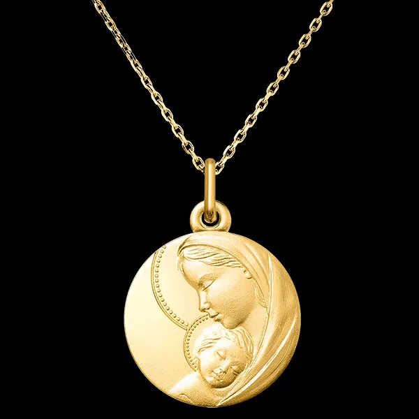 Médaille Mère et Enfant Sacré – Or Jaune 9 carats