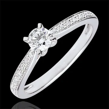 Bague solitaire Garlane 4 griffes - 0.25 carat - or blanc 9 carats