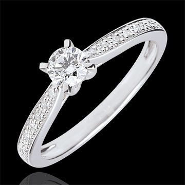 Bague solitaire Garlane 4 griffes - 0.25 carat - or blanc 18 carats