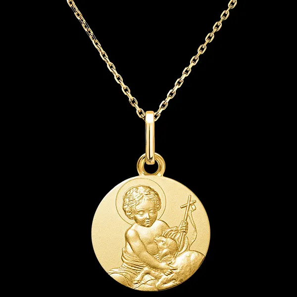 Médaille Saint Jean-Baptiste – Or Jaune 18 carats