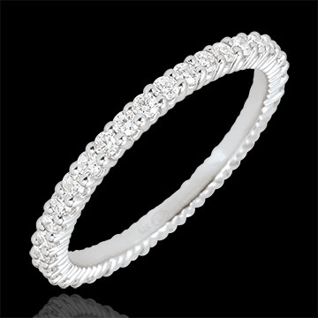 Alliance or blanc 9 carats Radieuse - 38 diamants