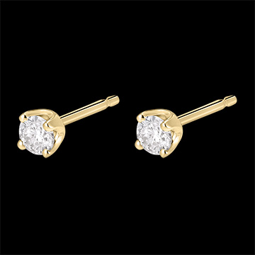 Boucles d'oreilles diamants - puces or jaune 18 carats - 0.3 carat