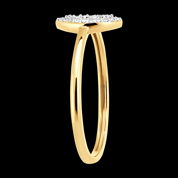 Bague Origine - Eclat Ovale - or blanc et jaune 18 carats et diamants