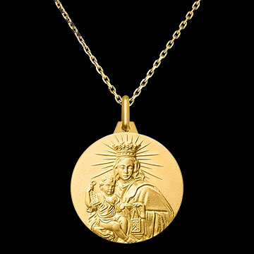 Médaille Sacré-Cœur et Vierge Marie – Or Jaune 9 carats