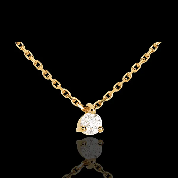 Collier solitaire or jaune 18 carats - 0.11 carat