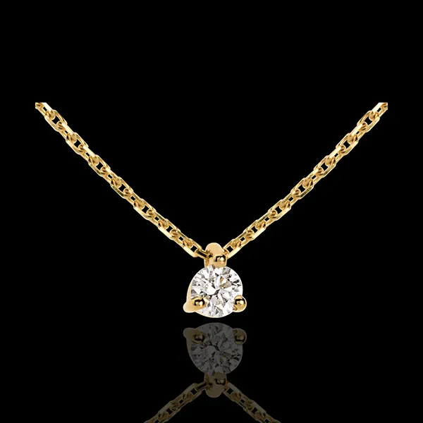 Collier solitaire or jaune 18 carats - 0.16 carat