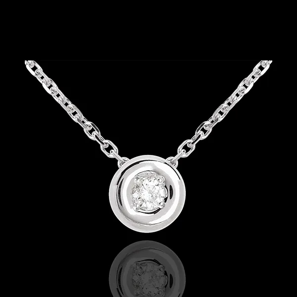 Collana Punto luce - Calice - Oro bianco - 18 carati - Diamante 