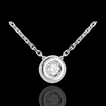 Collana Punto luce - Calice - Oro bianco - 18 carati - Diamante 