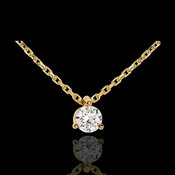 Collier solitaire or jaune 18 carats - 0.205 carat