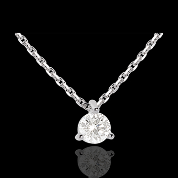 Collier solitaire or blanc 18 carats - 0.26 carat