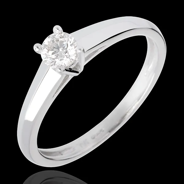 Solitaire Mira - 0.25 carats - or blanc 18 carats