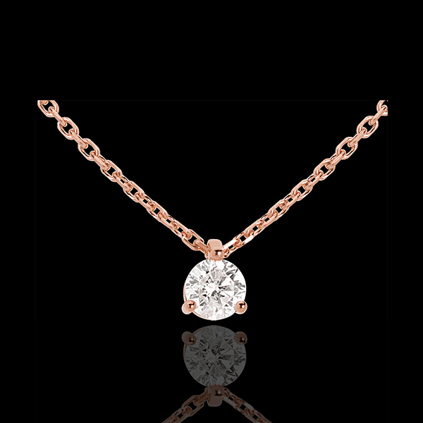Collana Punto luce - Oro rosa- 18 carati - Diamante - 0.31 carati