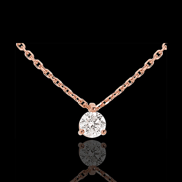 Collier solitaire or rose 18 carats (TGM) - 0.305 carat