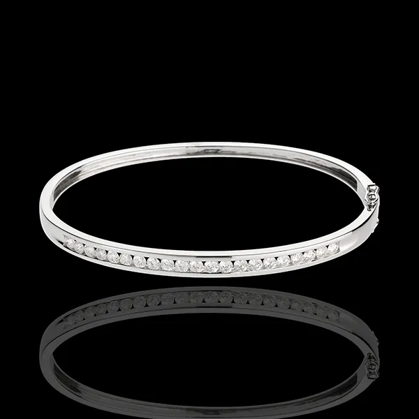 Jonc Constellation - Astrale - 1 rang de diamants - 1.24 carat - 21 diamants - or blanc 18 carats