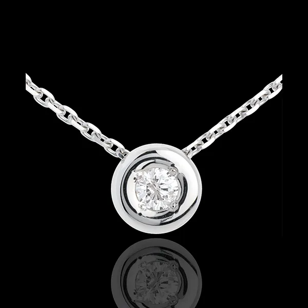 Collana Punto luce diamante - Calice - Oro bianco - 18 carati - Diamante