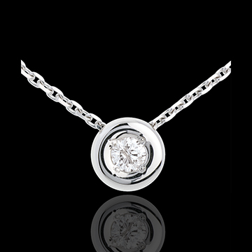 Collana Punto luce diamante - Calice - Oro bianco - 18 carati - Diamante
