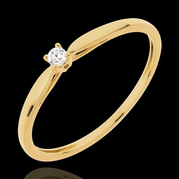 Bague Solitaire Roseau - 0.04 carat - or jaune 18 carats