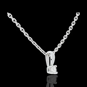 Pendentif diamant belière or blanc 18 carats - 0.11 carat