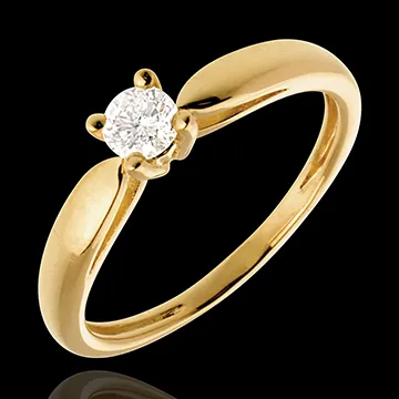 Solitaire roseau or jaune 18 carats - 0.21 carat