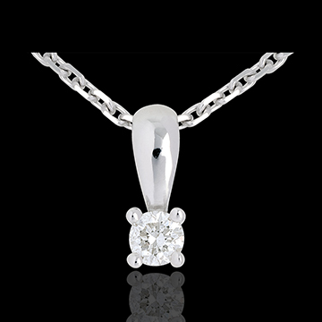 Ciondolo Punto luce - Oro bianco - 18 carati - Diamante - 0.16 carati