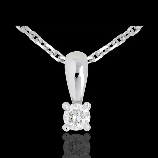 Ciondolo Punto luce - Oro bianco - 18 carati - Diamante - 0.16 carati